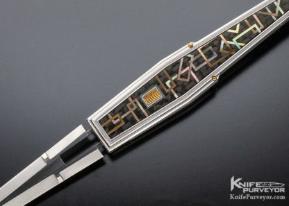 Antonio Fogarizzu Custom Knife "Eiffel" Button Lock Carbon Fiber and Black Lip - Image 4