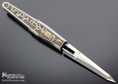 Antonio Fogarizzu Custom Knife "Eiffel" Button Lock Carbon Fiber and Black Lip - Image 7