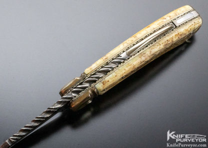Ashley Forge Hugh Bartrug Custom Knife Lockback with Mokume and Blued Damascus