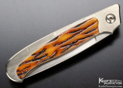 Bailey Bradshaw Custom Knife Jigged Bone Front Lock - Image 4