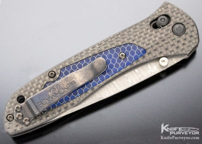 Benchmade 710-141 Custom Knife Gold Series McHenry Axis Damasteel Carbon Fiber and Titanium Assisted - Image 8