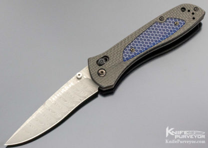 Benchmade 710-141 Custom Knife Gold Series McHenry Axis Damasteel Carbon Fiber and Titanium Assisted