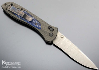Benchmade 710-141 Custom Knife Gold Series McHenry Axis Damasteel Carbon Fiber and Titanium Assisted - Image 2
