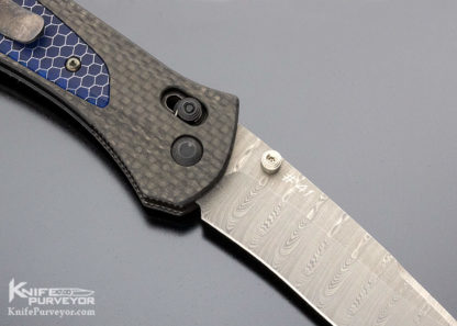 Benchmade 710-141 Custom Knife Gold Series McHenry Axis Damasteel Carbon Fiber and Titanium Assisted - Image 4