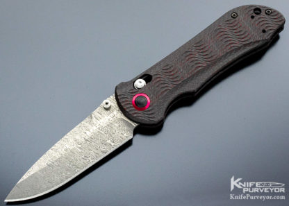 Benchmade 908-161 Gold Series Stryker Damasteel Red Carbon Fiber 10003 Open