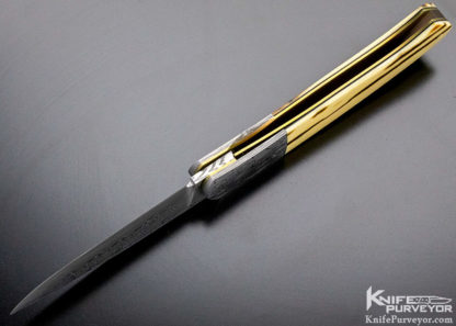 Bill Ankrom Custom Knife Mammoth with Multi-Bar Damascus and Titanium Linerlock