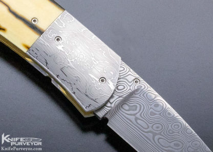 Bill Ankrom Custom Knife Mammoth with Multi-Bar Damascus and Titanium Linerlock - Image 3