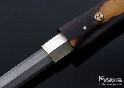 Bob Engnath Custom Knife Traditional Japanese Take Down Cocobolo with Stand - Image 2