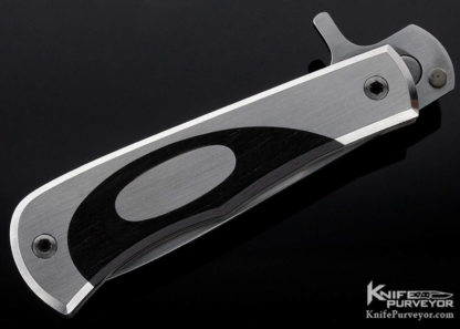 Bob Hayes Custom Knife Ebony African Black Wood Button Lock Flipper