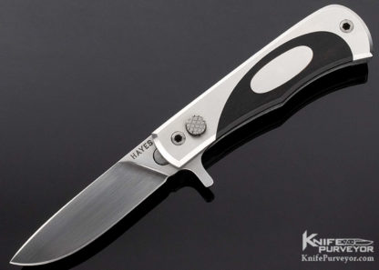 Bob Hayes Custom Knife Ebony African Black Wood Button Lock Flipper - Image 8