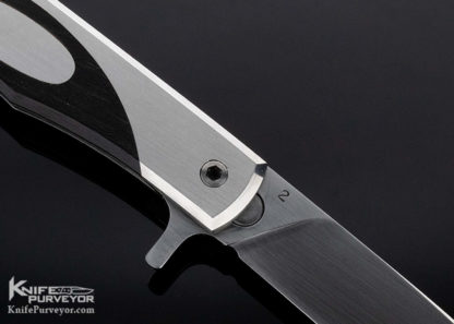 Bob Hayes Custom Knife Ebony African Black Wood Button Lock Flipper - Image 2