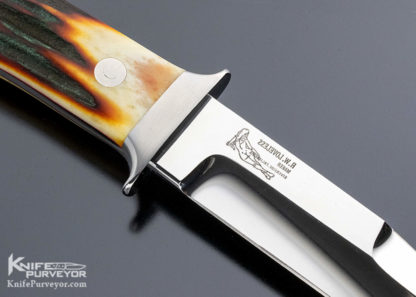 Bob Loveless Custom Knife Amber Stag Double Nude Logo Chute - Image 7