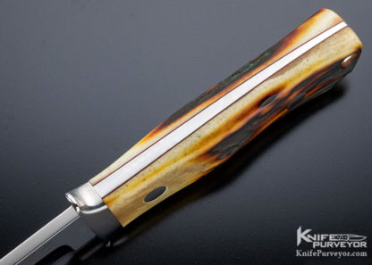 Bob Loveless Custom Knife Amber Stag Double Nude Logo Chute - Image 5