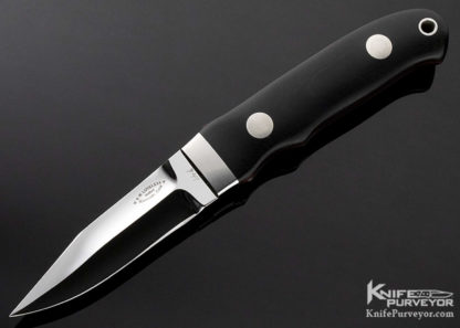 Bob Loveless Custom Knife Black Micarta NY Special Riverside Football Logo #841 - Image 7