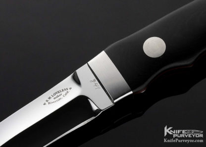 Bob Loveless Custom Knife Black Micarta NY Special Riverside Football Logo #841 - Image 2