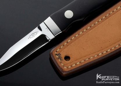 Bob Loveless Custom Knife Black Micarta NY Special Riverside Football Logo #841