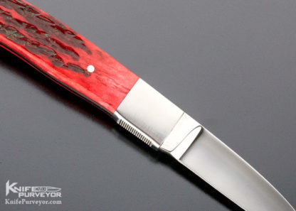 Bob Loveless Custom Knife Riverside #314 Red Jigged Bone City Knife - Image 4
