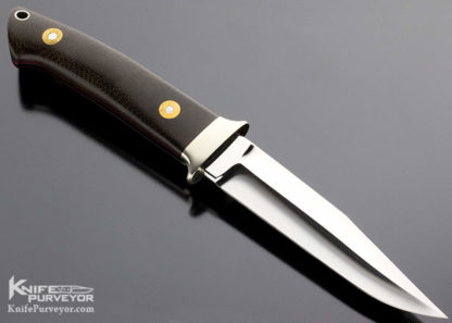 Bob Loveless Custom Knife Green Canvas Micarta Boot Knife Football Logo with Nickle Silver - Image 4