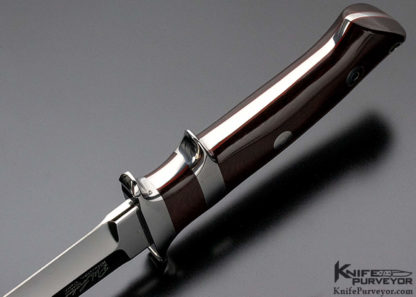 R.W Loveless Custom Knife Burgundy Micarta Subhilt Fighter - Image 6