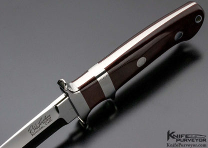 R.W Loveless Custom Knife Burgundy Micarta Subhilt Fighter - Image 5