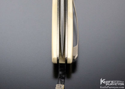 Bob Terzuola Custom Knife Left Handed "Single Issue" Mammoth & Damascus Linerlock - Image 4