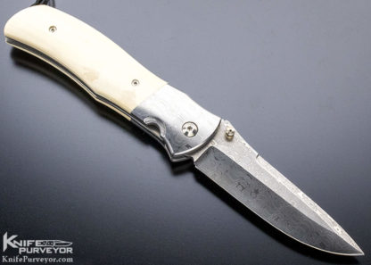 Bob Terzuola Custom Knife Left Handed "Single Issue" Mammoth & Damascus Linerlock