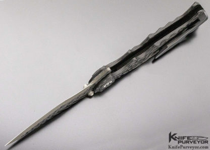 Brian Tighe Custom Knife "Tighe Breaker" Carbonfiber and Carbonfiber Laminated Blade Flipper - Image 4