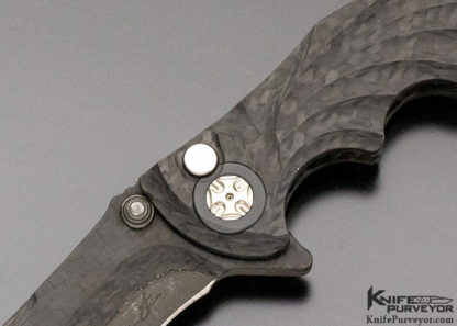 Brian Tighe Custom Knife "Tighe Breaker" Carbonfiber and Carbonfiber Laminated Blade Flipper - Image 5