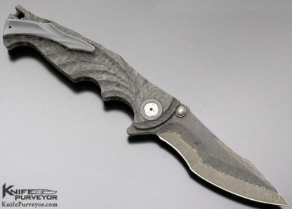 Brian Tighe Custom Knife "Tighe Breaker" Carbonfiber and Carbonfiber Laminated Blade Flipper - Image 7