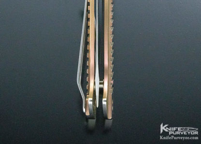 Brian Tighe Custom Knife "Tighe Raid" Machined and Anodized Titanium Button Lock - Image 5