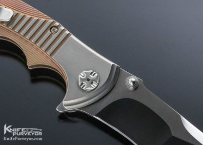 Brian Tighe Custom Knife "Tighe Raid" Machined and Anodized Titanium Button Lock - Image 8