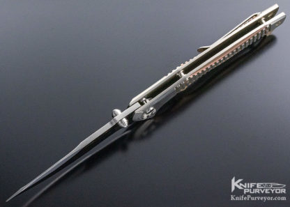 Brian Tighe Custom Knife "Tighe Raid" Machined and Anodized Titanium Button Lock - Image 6