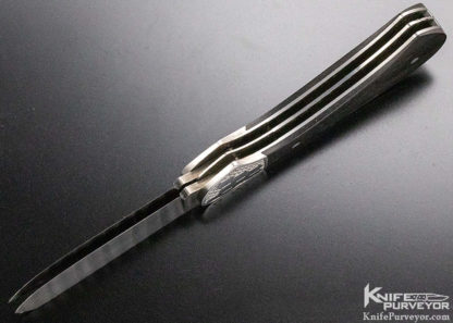 Michael Vagnino Custom Knife Engraved 2 Blade Damascus Slip Joint - Image 6
