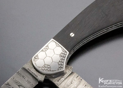 Michael Vagnino Custom Knife Engraved 2 Blade Damascus Slip Joint - Image 2