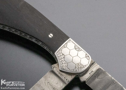 Michael Vagnino Custom Knife Engraved 2 Blade Damascus Slip Joint