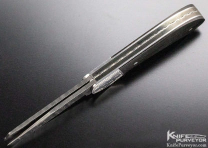 Michael Vagnino Custom Knife Engraved 2 Blade Damascus Slip Joint - Image 7