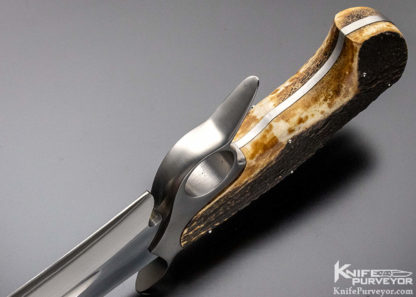 Claudio Sobral CAS Custom Knife San Mai Damascus Ring Guard Recurve Fighter without Sheath - Image 7