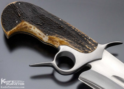 Claudio Sobral CAS Custom Knife San Mai Damascus Ring Guard Recurve Fighter without Sheath - Image 5