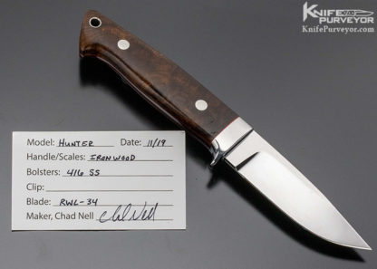 Chad Nell Custom Knife Ironwood Drop Point Hunter - Image 3