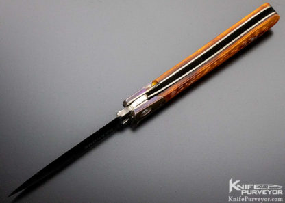 Charles Marlowe Custom Knife Anodized Titanium & Jigged Bone Linerlock - Image 2