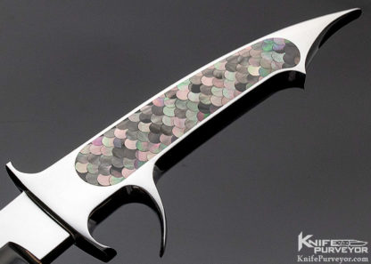 Charlie Bennica Custom Knife Integral New Squale with Fish Scale Inlays - Image 3