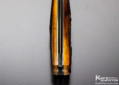WD Pease Custom Knife Christian DeCamillus Engraved Amber Stag Lockback Engraved with 24 Kt Gold Inlaid - Image 9