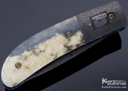 Cliff Parker Custom Knife "Dog Face" Fossil Walrus Linerlock - Image 7