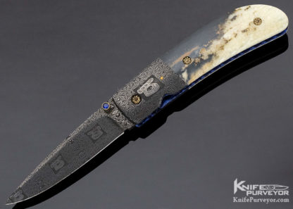 Cliff Parker Custom Knife "Dog Face" Fossil Walrus Linerlock