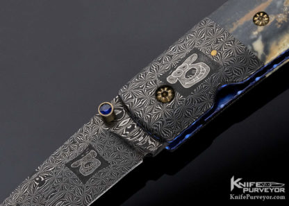 Cliff Parker Custom Knife "Dog Face" Fossil Walrus Linerlock - Image 3