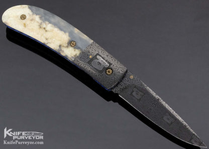 Cliff Parker Custom Knife "Dog Face" Fossil Walrus Linerlock - Image 5