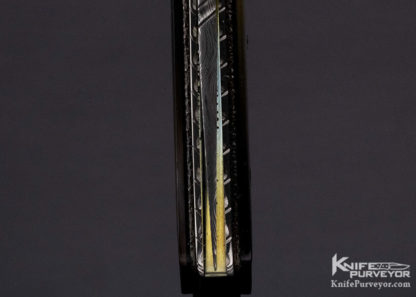 Corrie Schoeman Custom Knife Mosaic Damascus Black Lip Pearl Shell "Raindrop Gents Knife" Linerlock - Image 9