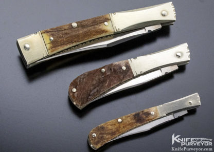Wayne Beck Custom Knife (Set of 3) Stag Slip Joints - Image 2