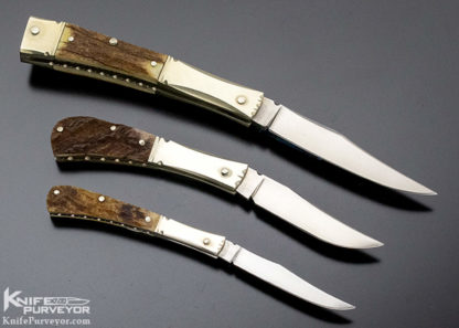 Wayne Beck Custom Knife (Set of 3) Stag Slip Joints - Image 4