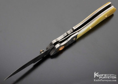 Jot Singh Khalsa Custom Knife Engraved by David Perdue Gold Lip Pearl - Image 5